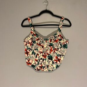 Black and White Ruched Sleeveless Tank Top